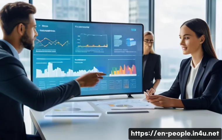 마크 저커버그 페이스북 마케팅 전략 - A diverse team of marketing professionals, dressed in smart business casual attire, are gathered aro...