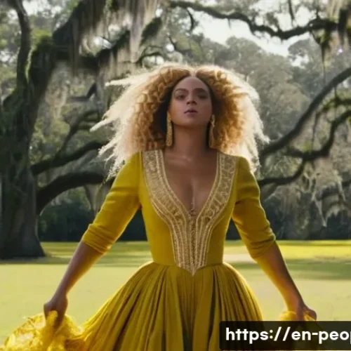 비욘세 패션 아이콘 - **Prompt:** A dynamic stage shot capturing Beyoncé during a "Lemonade" performance. She is wearing a...